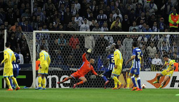 Il gol partita di Jackson Martinez al 12' della ripresa. Ap